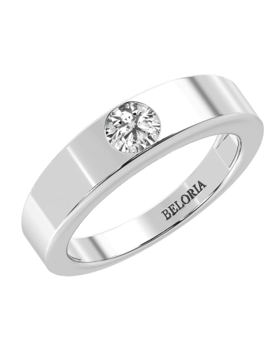 Alliance pour homme ou femme en Or blanc 18K et Diamants