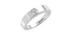 Alliance pour homme ou femme en Or blanc 18K et Diamants