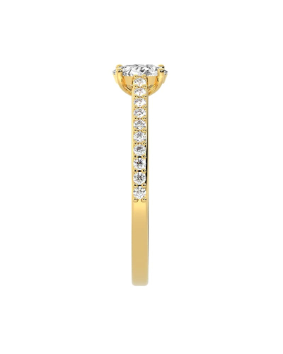 Bague Solitaire en Or jaune  Accompagné Diamant Ovale