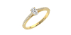 Bague Solitaire en Or jaune  Accompagné Diamant Ovale