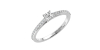 Bague Solitaire en Or blanc Accompagné Diamant Princesse