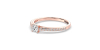 Bague Solitaire en Or rose Accompagné Diamant Princesse