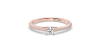 Bague Solitaire en Or rose Accompagné Diamant Princesse