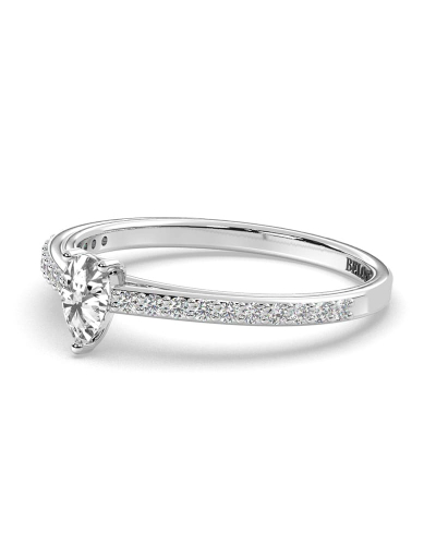 Bague Solitaire en Or blanc Accompagné Diamant poire