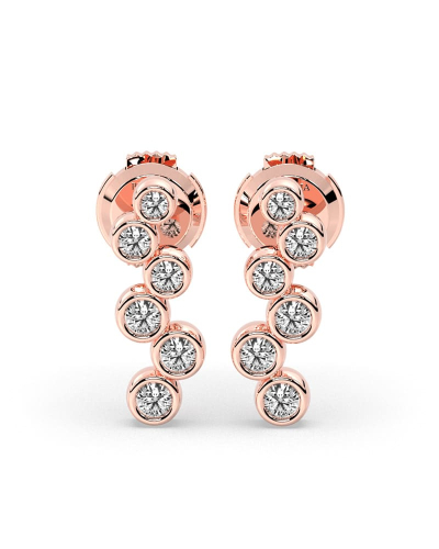 Boucles d'oreilles rond or blanc 18 carats et diamants