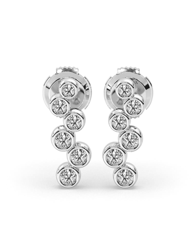 Boucles d'oreilles rond or blanc 18 carats et diamants