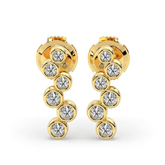 Boucles d'oreilles rond or blanc 18 carats et diamants