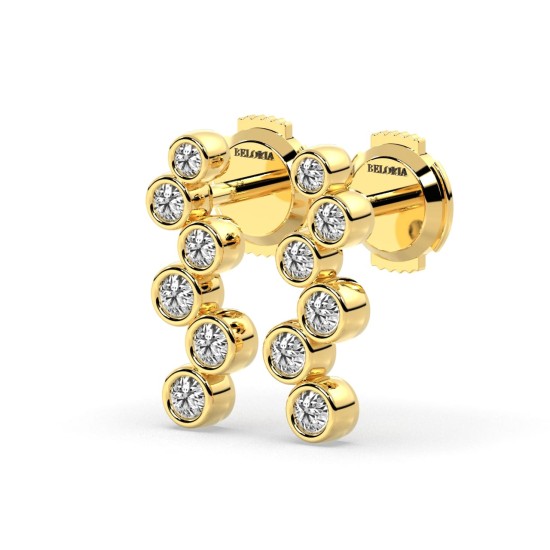 Boucles d'oreilles rond or blanc 18 carats et diamants