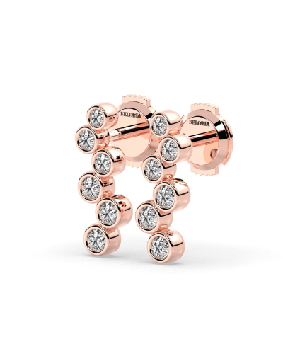 Boucles d'oreilles rond or blanc 18 carats et diamants