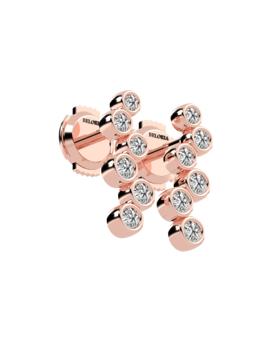 Boucles d'oreilles rond or blanc 18 carats et diamants