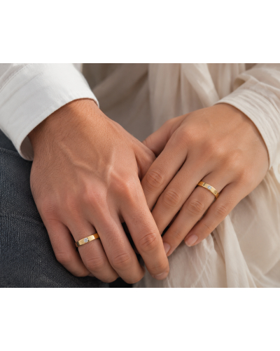 Alliance Or Jaune Diamant Homme Femme – Alliance de Mariage Moderne | Beloria.png