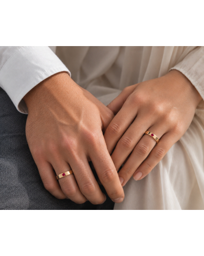 Alliance Or Jaune Rubis Homme Femme – Alliance de Mariage Moderne | Beloria.png