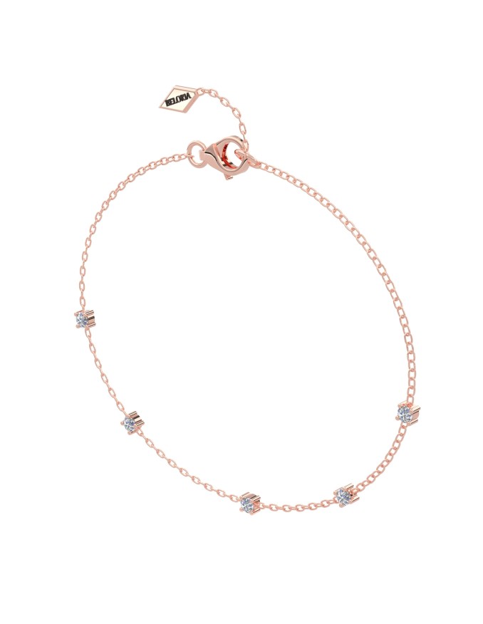 bracelet diamants rond en or rose