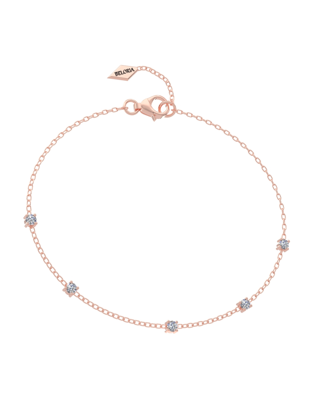 bracelet diamants rond en or rose