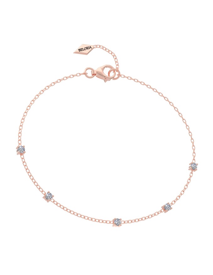 bracelet diamants rond en or rose