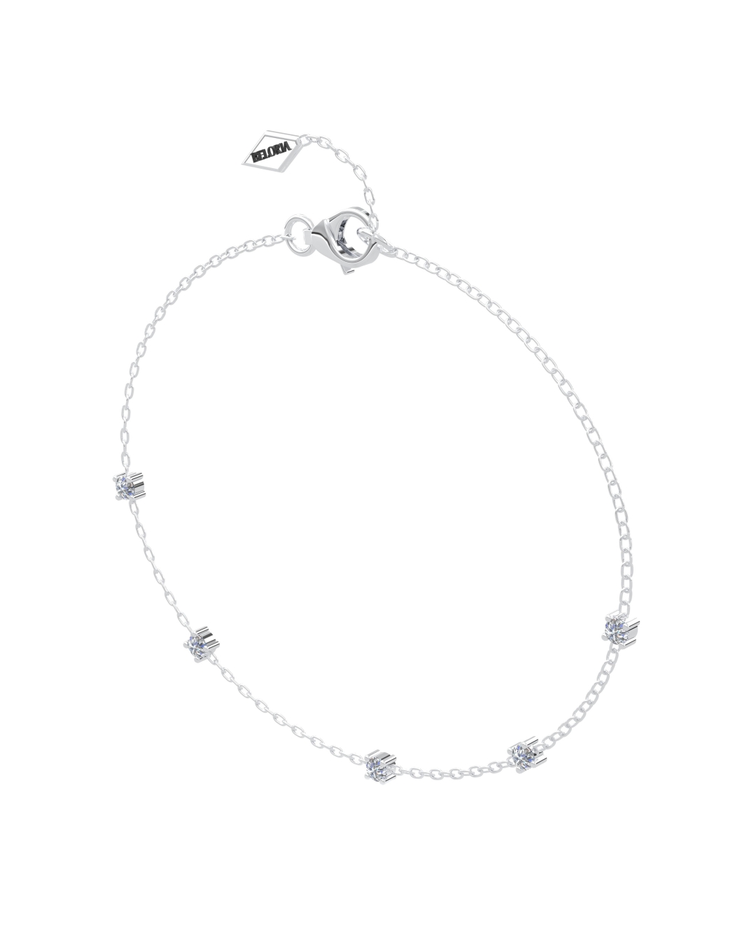 bracelet diamants rond en or blanc