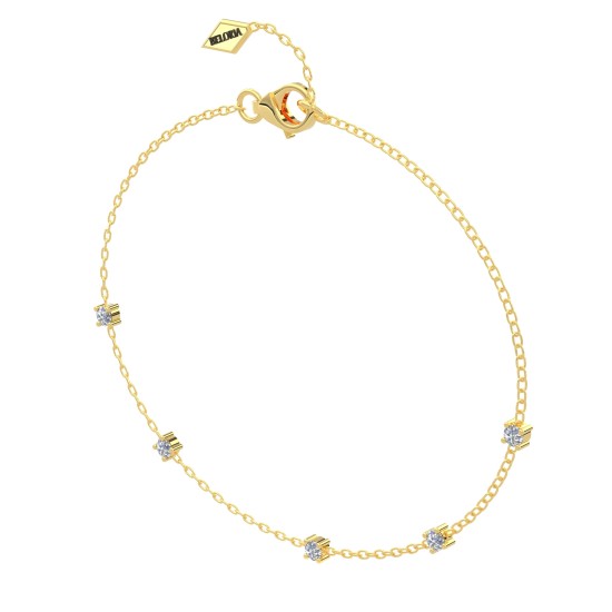 bracelet diamants rond en or jaune