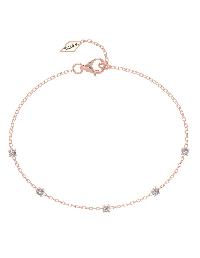 bracelet diamants rond en or rose