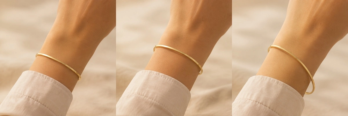 Un même bracelet porté ajusté, classique et ample